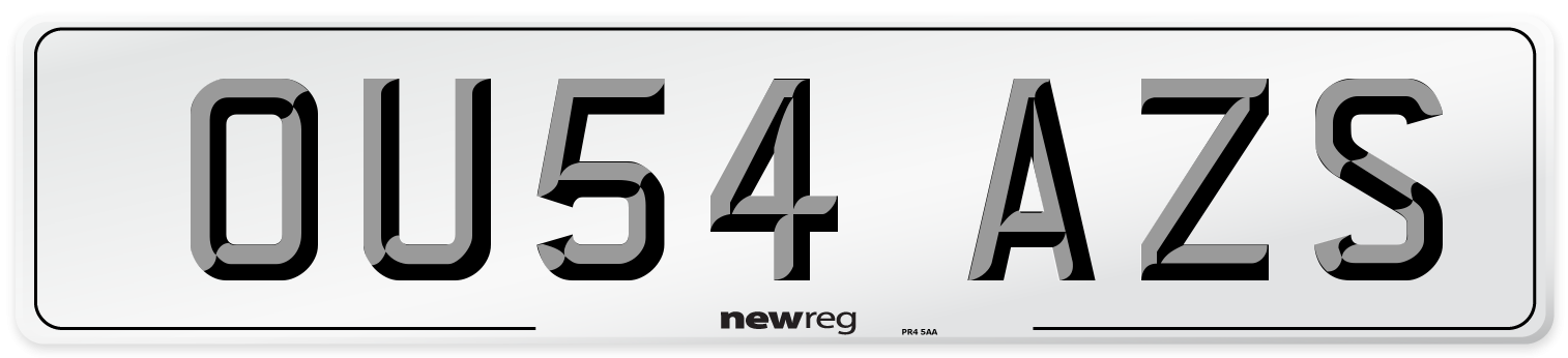 OU54 AZS Number Plate from New Reg
